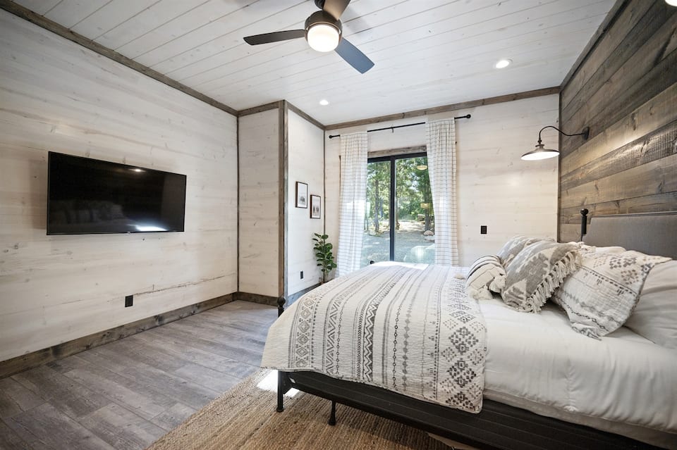 Bright master suite with stunning views