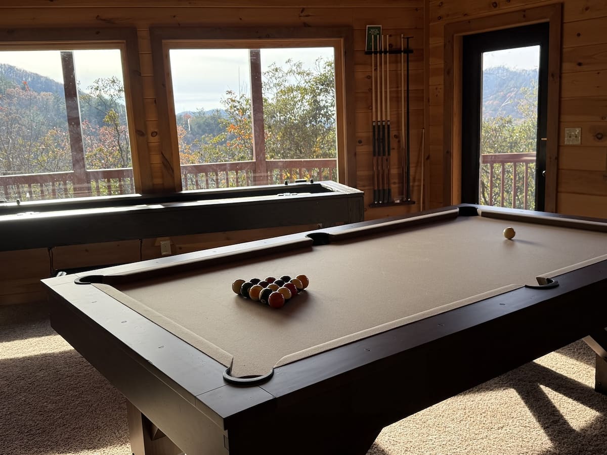 Game room with pool table
