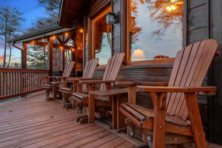 Adirondack chairs golden hour