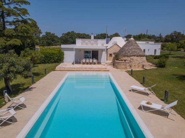 Design Trulli Sampaolo with private heated pool