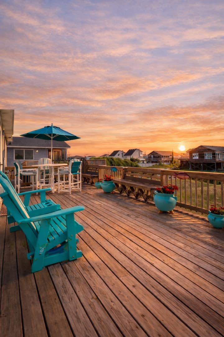 Walk To Beach Sleeps 10 Yard Games + Bbq - Kitty Hawk, NC