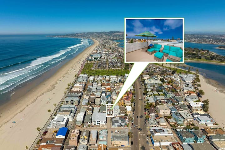 Mission Tides 2 | 3BR Mission Beach Rooftop Deck