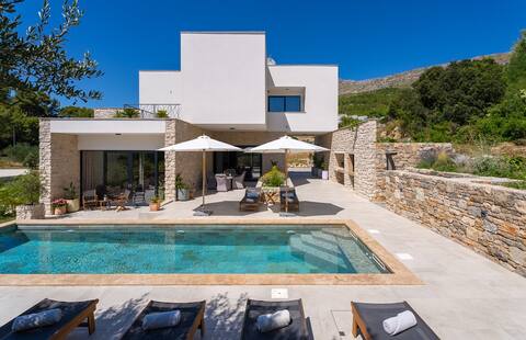 Deluxe Villa Praska with private pool,Sauna,1km to
