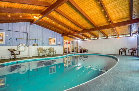 Expansive lodge, heated pool, game room, sauna