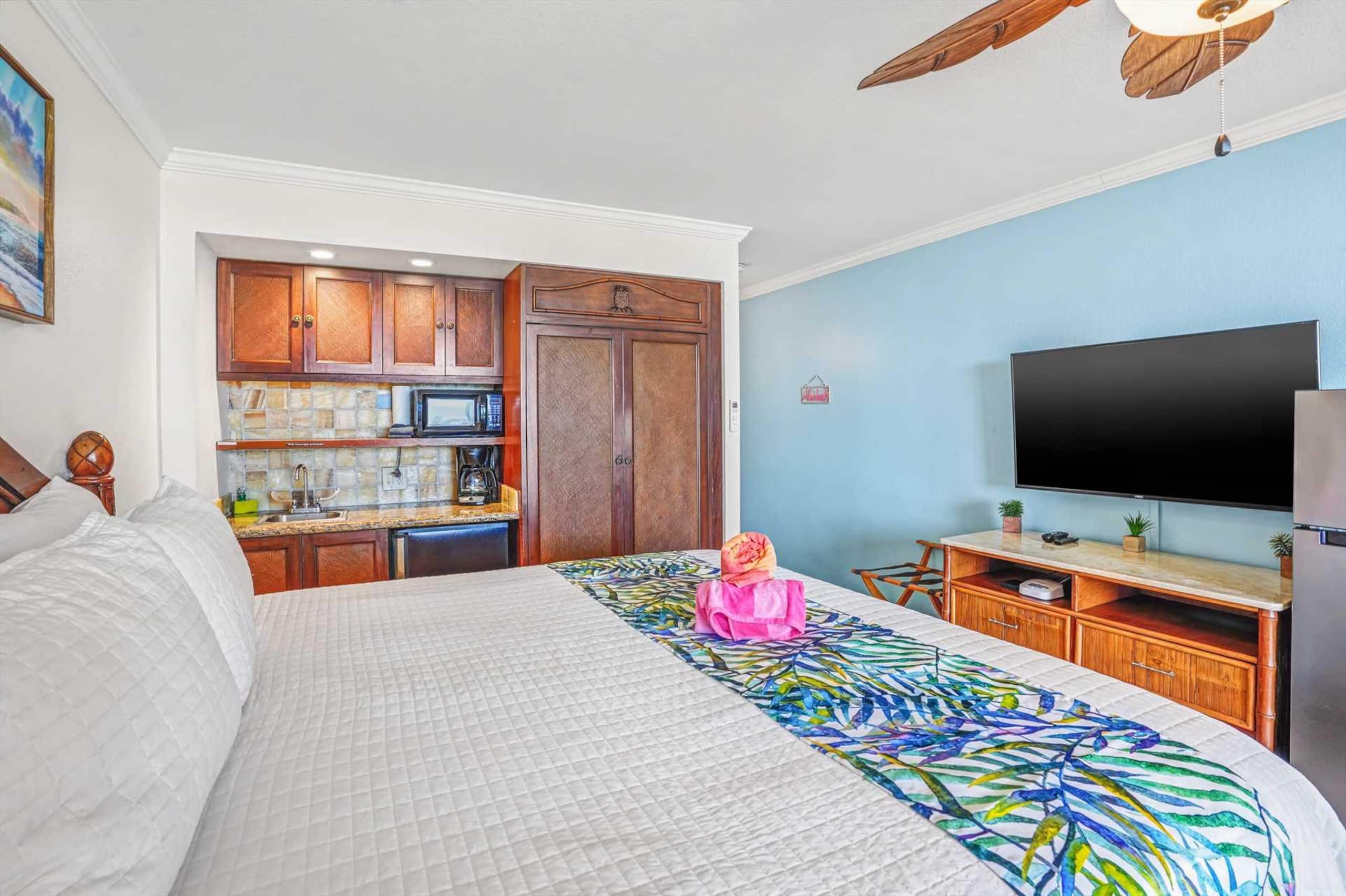 Oceanfront Ocean View Studio | King Bed | Split AC - Photo 12