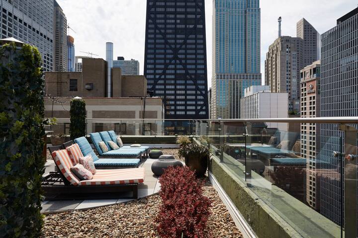 Penthouse Corner 3BR in Streeterville | Roof Deck gallery image 4
