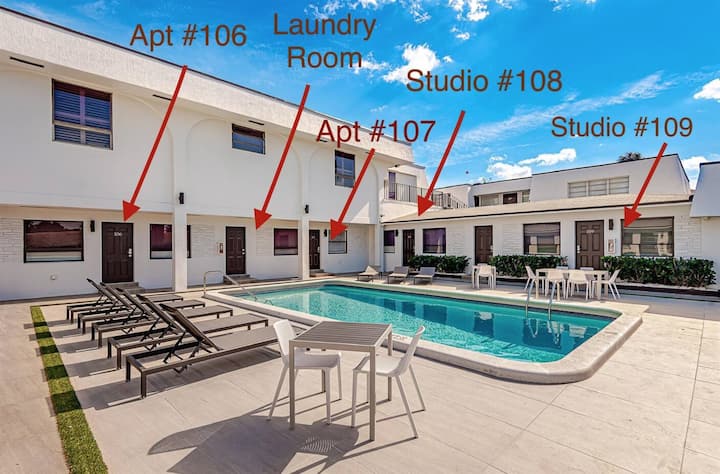 Pool-view 1br Queen  482ft To Beach #106 - Boca Raton
