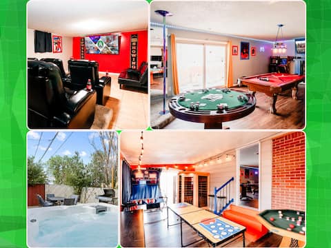 8BR HotTub Pool Sauna PS5 Arcade Theater DancePole