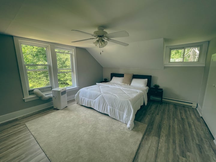 Master bedroom with A/C to keep you cool during heat waves