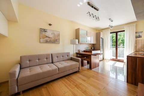 Popular Airbnb listing: Green District 2BR AirConditioned P in Bemowo