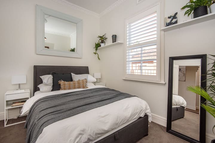 Bedroom two with queen bed on the ground floor