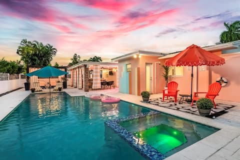 Top Airbnb: Villa Heated Pool & spa, boat option, Nr Brickell. in Miami