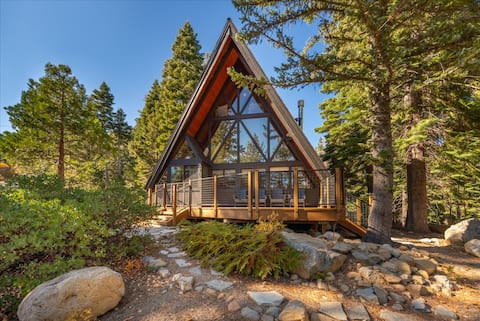 Mountain Modern Tahoe A-Frame with Private Pier