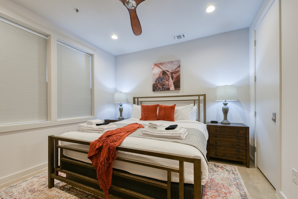 جناح في الطابق الأول مع  سرير بمقاس كبير وبوش + مرتبة فاخرة معتمدة من أويكو تيك