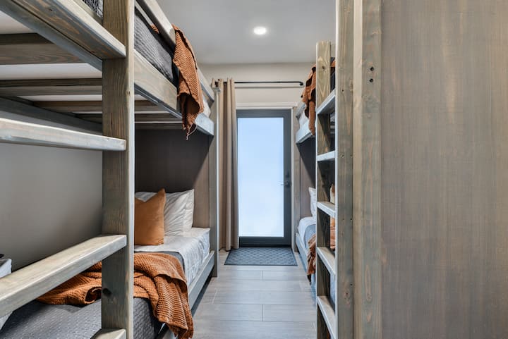 Bunk Room  7 - with two custom Twin XL bunks with headroom and length to accommodate adult guests easy.