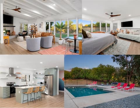Mid-Century Modern Escape 4 Br w/ Pool - 1.7 acres