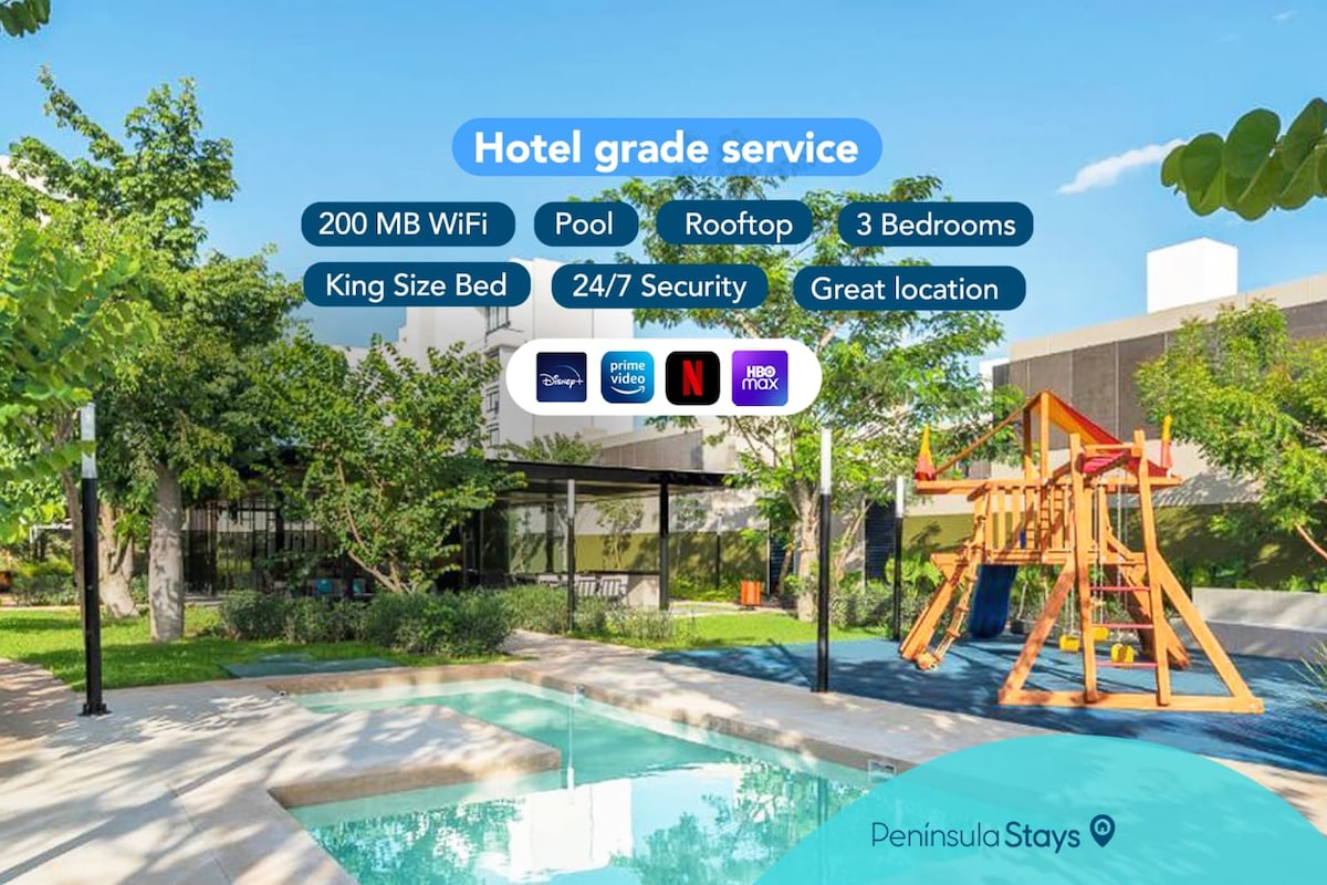 Popular Airbnb listing: Boutique house with a rooftop and pool in Temozon Norte in Colonia Sodzil Norte