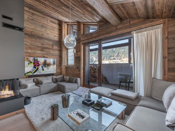 Chalet Avec Wellness Partagé - Megève