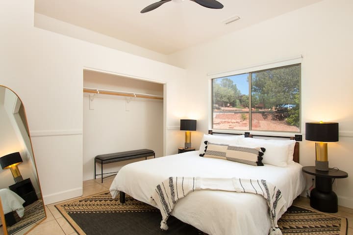 Bedroom with king bed and large closet
