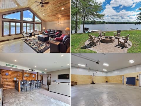 Northwoods WI Lakefront Cabin 6BR on Lake Nokomis