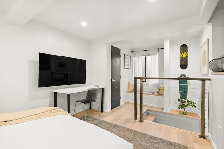 ¡Disponible de nuevo! Elegante refugio céntrico ~ Cama tamaño king ...