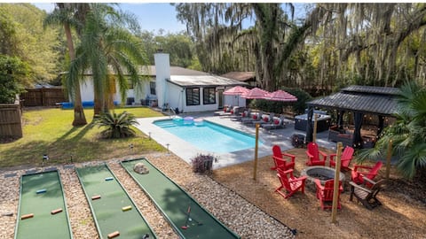 Savannah Luxe:Htd Pool, Ht Tub, Mini Golf, Firepit