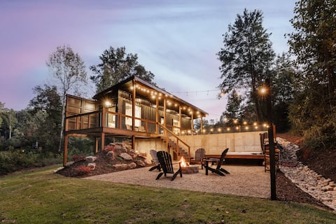 Shipyard 2.0 | HOT TUB, Waterfall, Fire + Hammock!