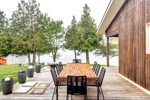 Stunning European waterfront escape with hot tub