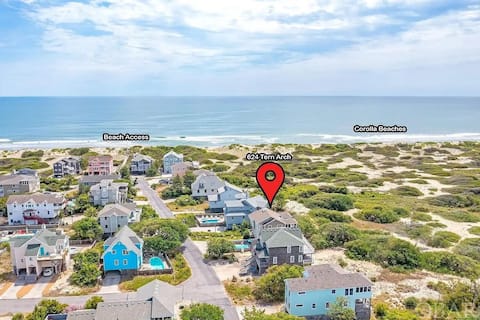 5bd/4bath short walk to beach with hot tub/pool