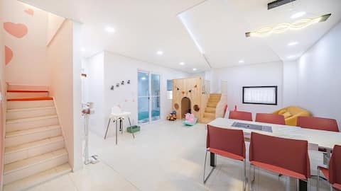 Fun playtime room, shared (heated pool/private terrace/fire pit available)