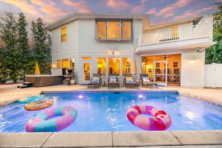 Beach 7bd 6.5ba Sleep 24 Pool Heat Gameroom Hottub - St. Augustine, FL