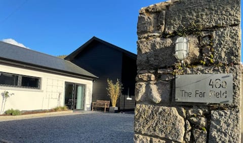 a luxury new build eco house in a walled garden