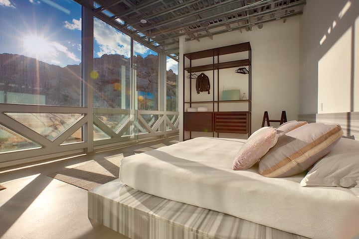 The 3rd suite features boulder views and full bathroom with walk-in shower