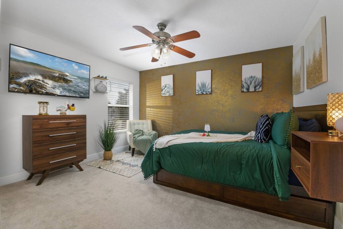 [Dhoma e gjumit #4] ~ Krevat dopio "Queen", krevat tek (me dalje), televizor inteligjent, ventilator tavani