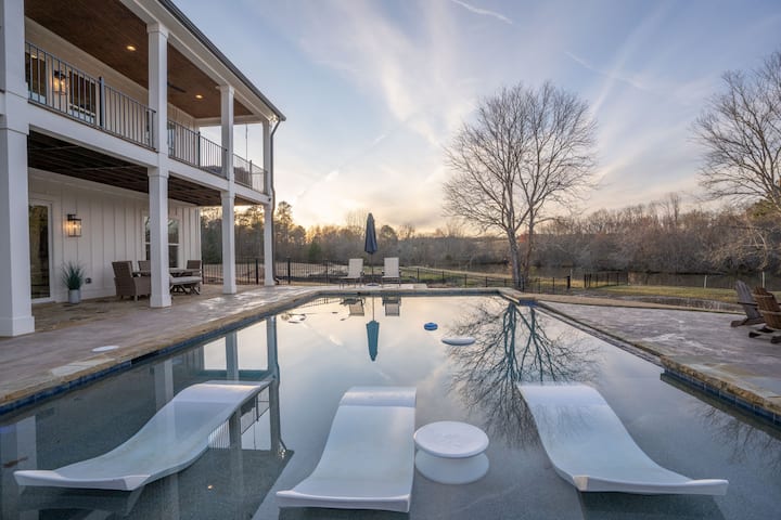 7 Bedrooms • King Suites • Heated Pool|Dock|Kayaks