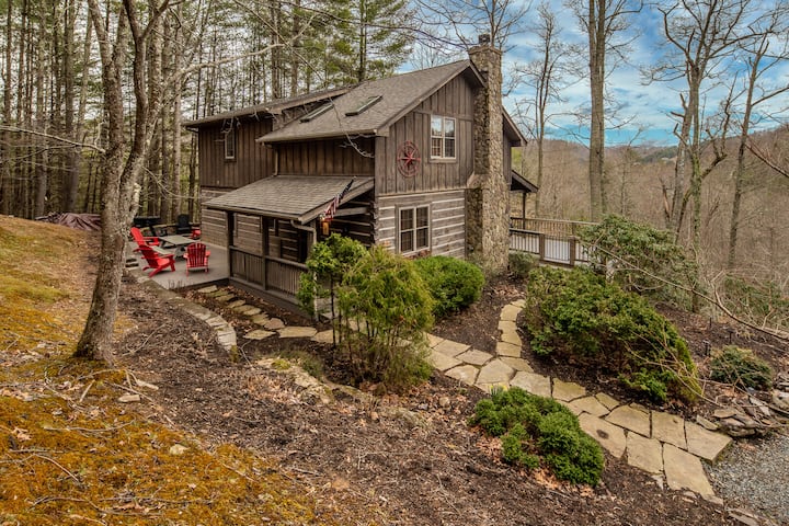 Cozy Cabin - Adorable Log Cabin Firepit, & Views - Valle Crucis, NC