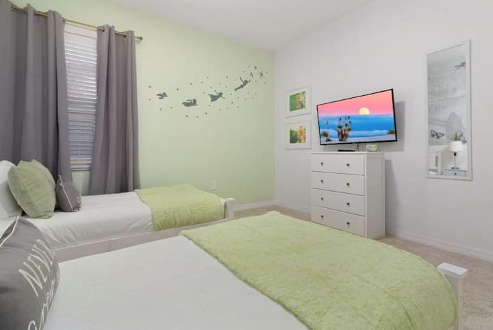 BR #9  "Tinkerbell" Themed w/ 2 Twin Beds   - Level Two