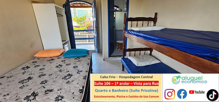 Hospedagem Central - Aluguel Economico - Cabo Frio