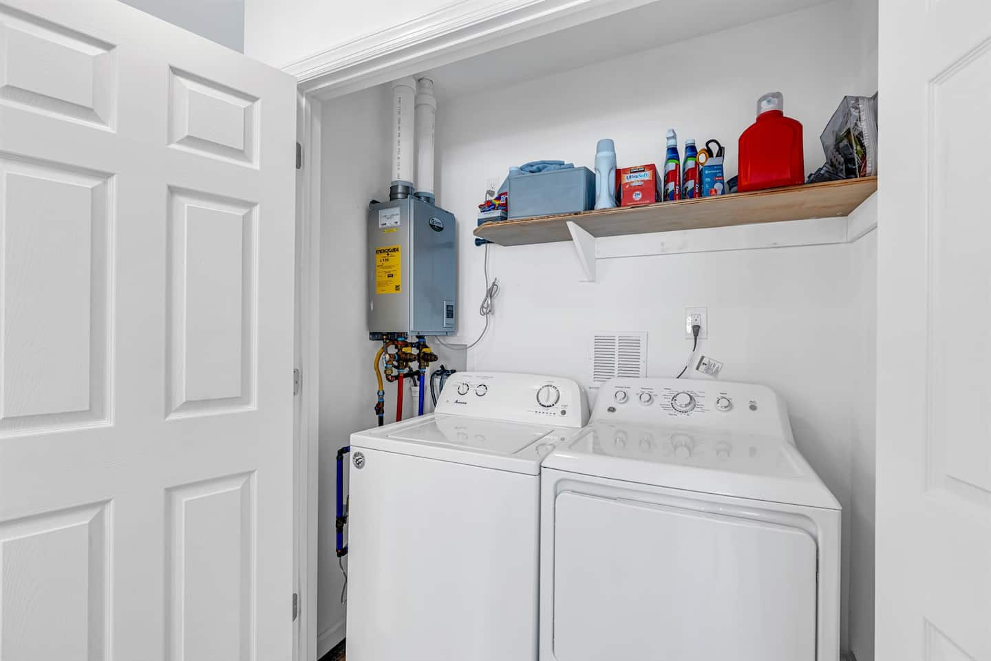 Load the sand-covered shorts before you leave the beach. In-unit washer/dryer means you go home with clean clothes, not a duffel of damp towels.