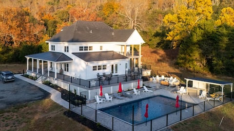 Farmhouse w/ Wrap-Around Porch, Pool, & Acerage