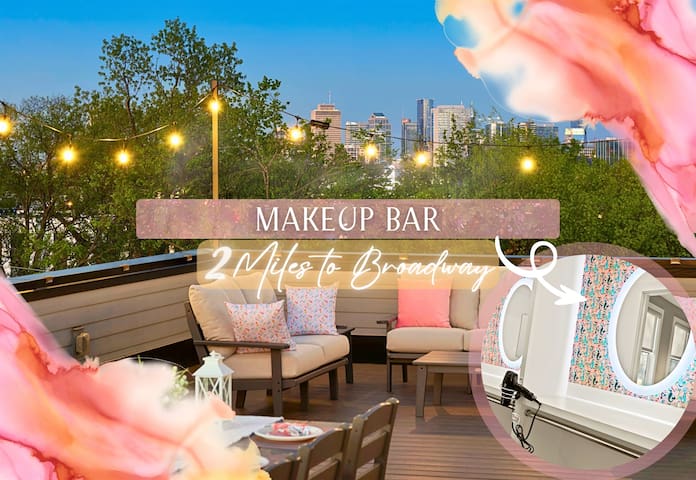 Great for Gatherings | Rooftop Views + Make Up Bar