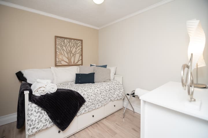 2nd bedroom on the main floor has a trundle bed.