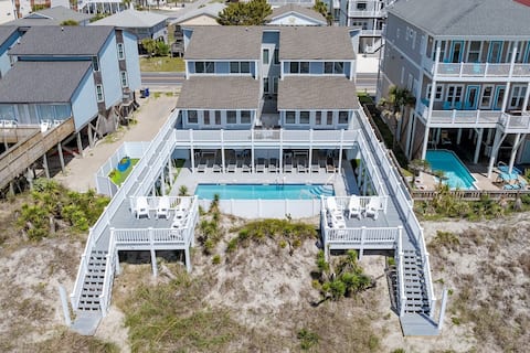 Oceanfront Oasis Sleeps 48! Golf Carts Heated pool