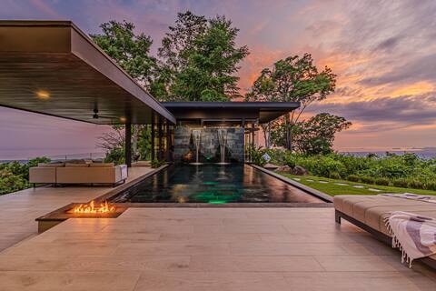 Luxury-Modern Design-Private-Gated-Pool Waterfall