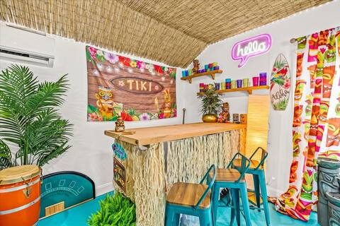 Lakefront Tiki Retreat with Hot Tub!