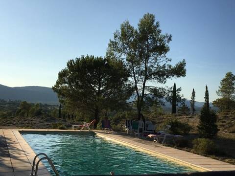 Pompignan (Gard) archi house. 360° view, pool