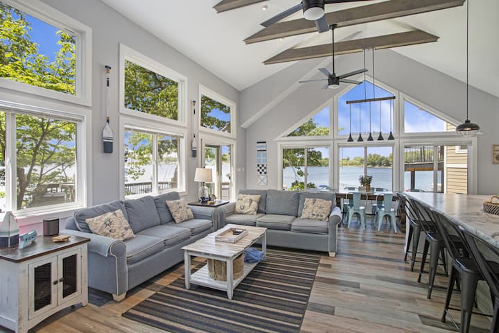 Beach Lake House | Sleeps 20 | Deck + Bar + Views