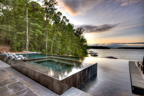 Lake Front Luxury Pool Hot Tub Dock Summer booking