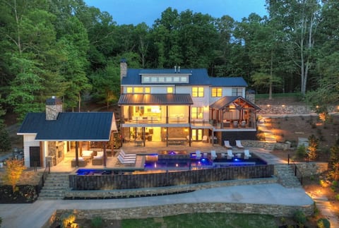 Lake Front Luxury Pool Hot Tub Dock Summer booking