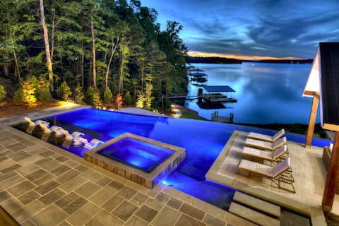 Lakeside Luxury with Infinity Pool Hot Tub Dock